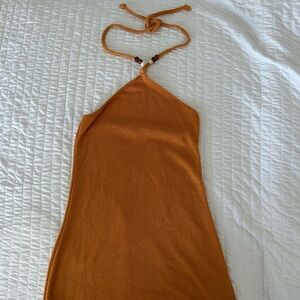 Knit Orange Mini Dress